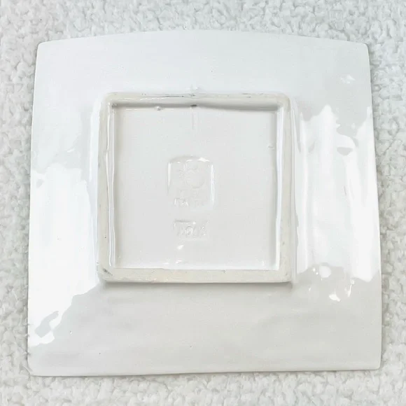 YRIA PAROS • White Handmade Greek Square Serving Plate - Picture 2 of 13